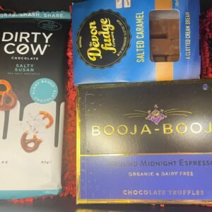 Booja-Booja Box Chocolates, Vegan Gift Box with fudge and Dirty Cow bar and Fudge