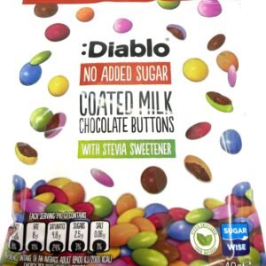 :Diablo No Added Sugar Coated Milk Chocolate Buttons 40g