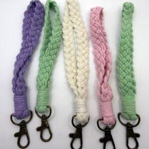 Handmade Macramé Wristlet Keychain