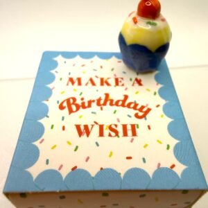 Tiny Matchbox Ceramic Token – “Make a Birthday Wish”