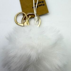 Keyring - White Pom Pom